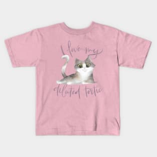 I Love My Diluted Tortie Calico Cat Kids T-Shirt